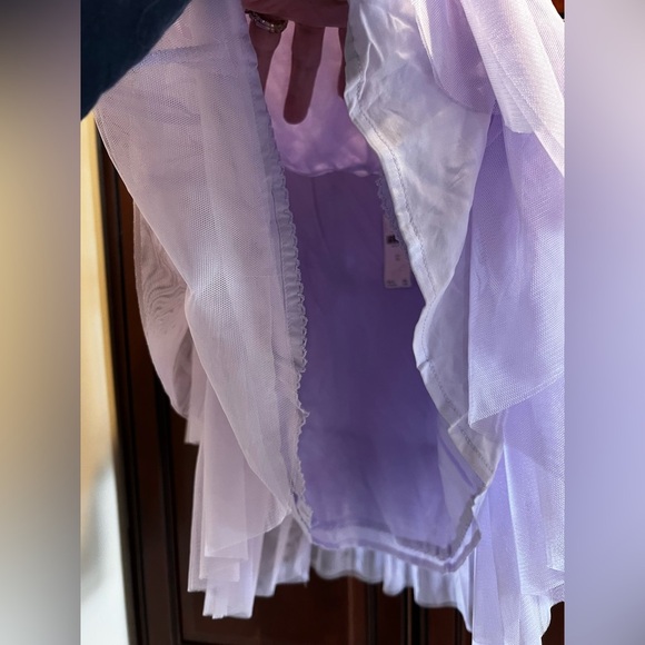 *NWT Maeve by Anthropologie Tiered Tulle Skirt Lilac Purple Ruched Zip Side - 10 - Picture 4 of 8